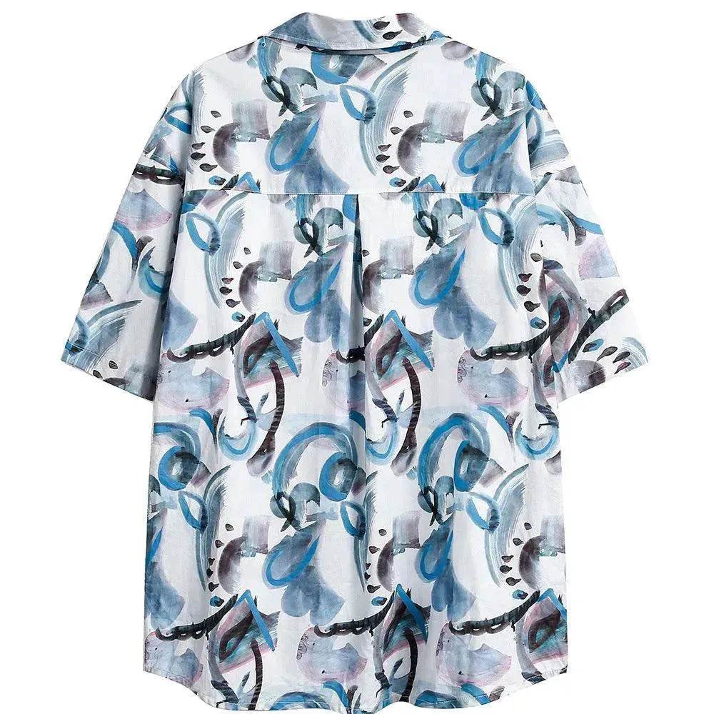 Men's Full Printed Graffiti Printing Shirt - Velora