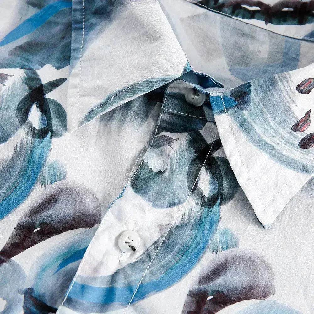 Men's Full Printed Graffiti Printing Shirt - Velora