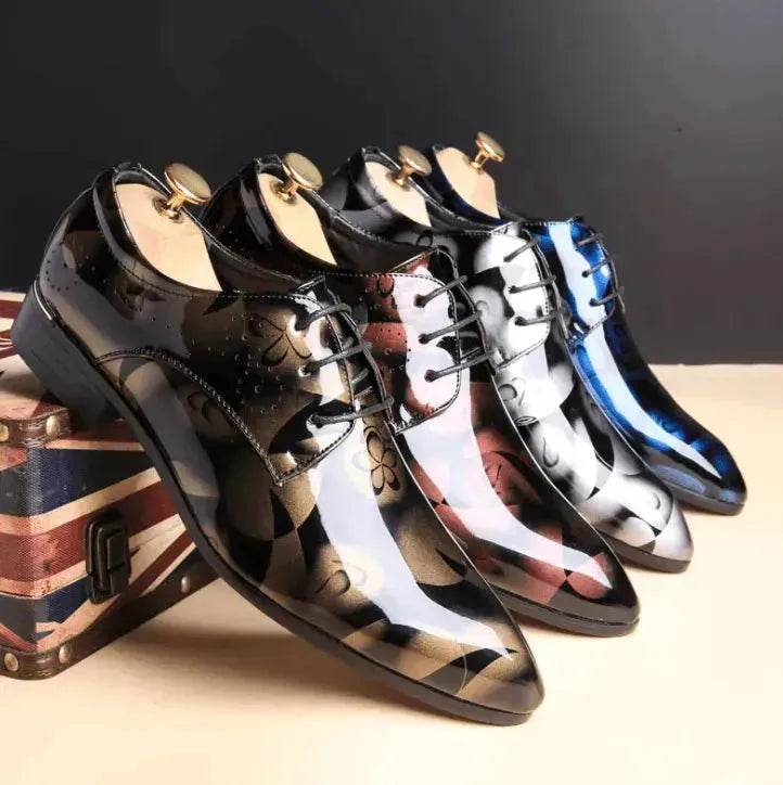 Men's shoes, large size, business casual shoes, men's shoes, bright leather, men's shoes, dress shoes - Velora