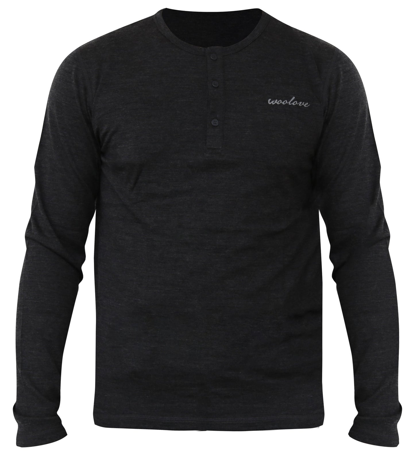 Men's 100% Merino Wool Long Sleeve Henley 190 GSM - Velora