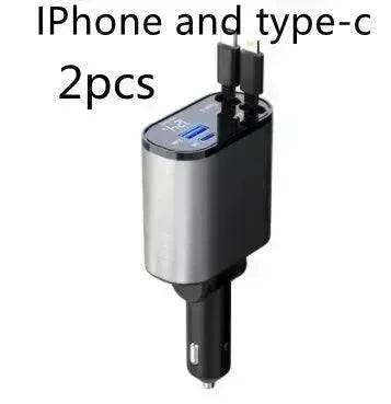 Metal Car Charger 100W Super Fast Charging Car USB And TYPE-C Adapter - Velora