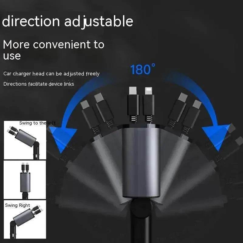 Metal Car Charger 100W Super Fast Charging Car USB And TYPE-C Adapter - Velora