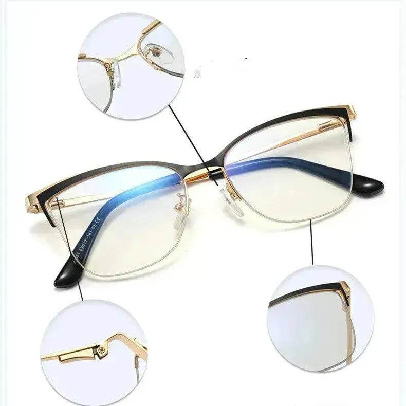 Metal Optic Glasses Frame Square Plain Color Anti Blue Light for Women and Men - Velora