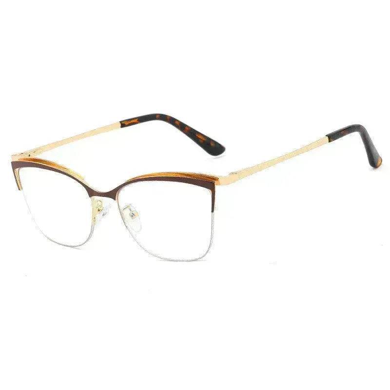 Metal Optic Glasses Frame Square Plain Color Anti Blue Light for Women and Men - Velora