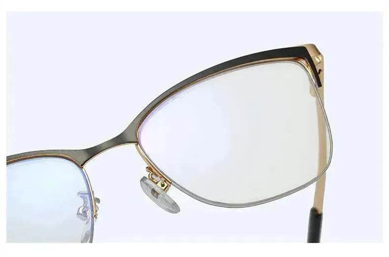 Metal Optic Glasses Frame Square Plain Color Anti Blue Light for Women and Men - Velora