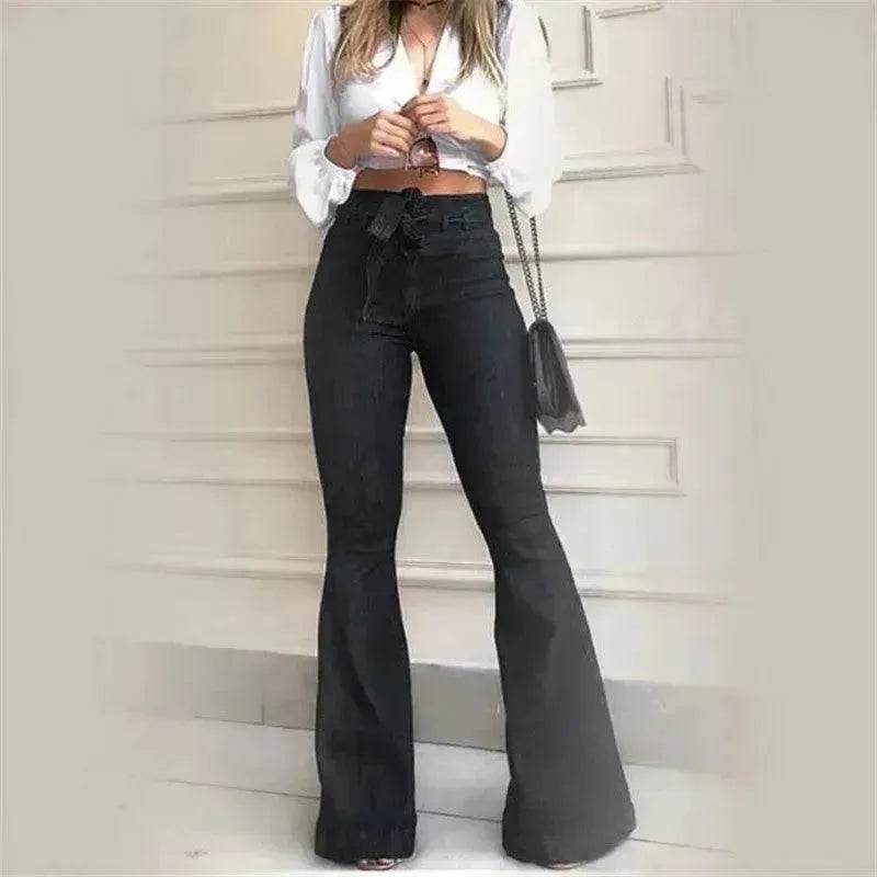 Women Wide Leg Denim Jeans High rise Wide leg bootcut Pants Trouser for Women - Velora