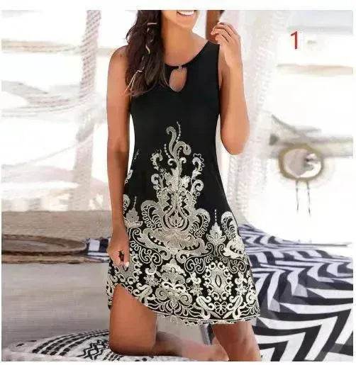 Mid Skirt Women's Sleeveless Fashion Skirt Print Jumpsuit - Velora