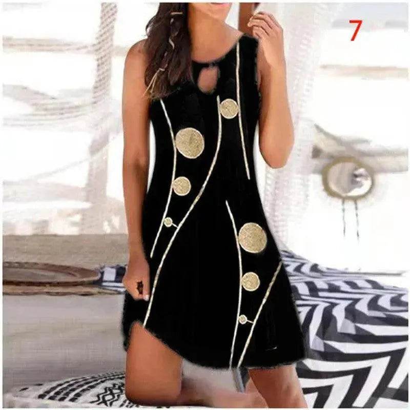 Mid Skirt Women's Sleeveless Fashion Skirt Print Jumpsuit - Velora