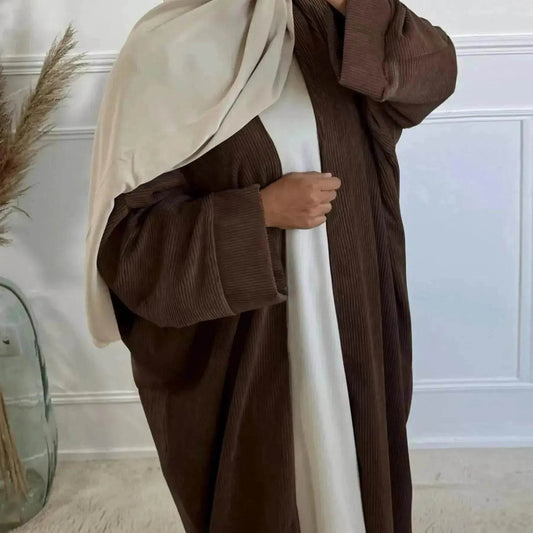 Middle East Dubai Turkey Autumn And Winter Cardigan Dress - Velora