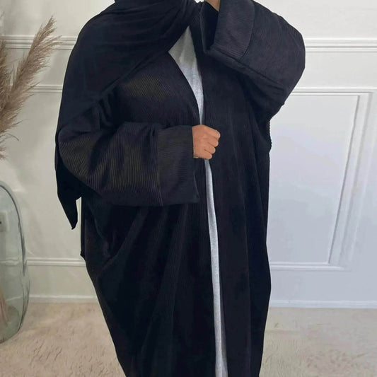 Middle East Dubai Turkey Autumn And Winter Cardigan Dress - Velora