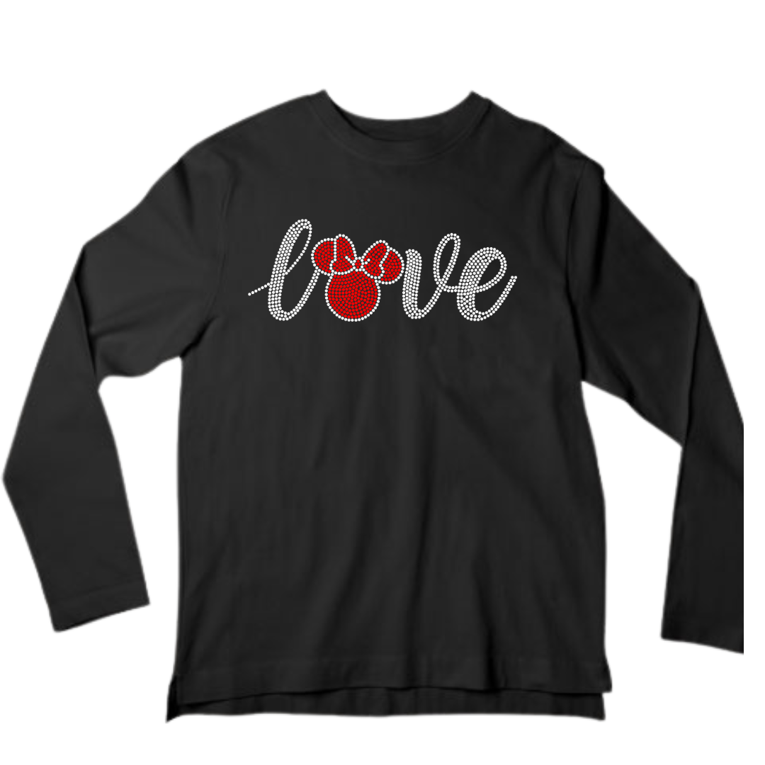 Mini Ears LOVE Rhinestone Shirt – Disney Inspired Sparkle Bling Tee | Blingdazzel