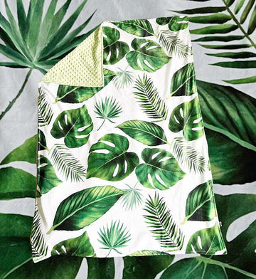Creation Coco Lyly Monstera Baby Blanket - Tropical Decor - Velora Luxury Fashion