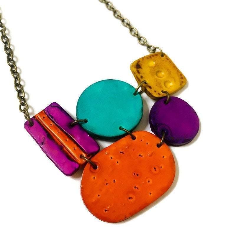 Multicolored Statement Jewelry Set with Necklace & Earrings - Velora Luxury Fashion