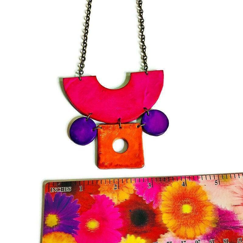 Neon Statement Jewelry Set with Matching Earrings - Velora Luxury Fashion