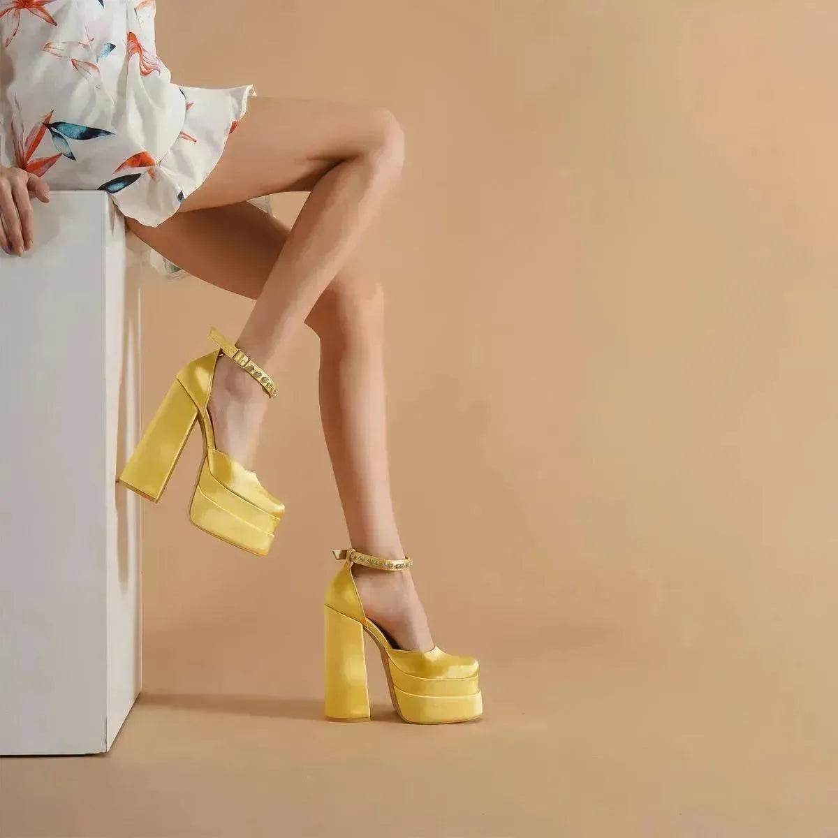 New Fashion 14cm Block Heel Platform chunky Heels for Women model - Velora