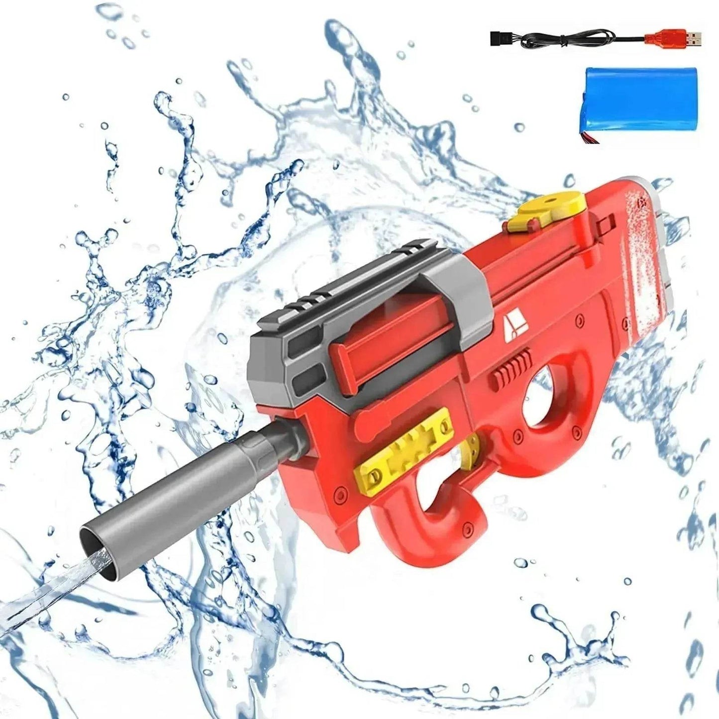 New P90 Electric Water Gun High-Tech Kids Toys Outdoor Beach Pool Large Capacity Summer Gel Blasting Water Gun For Adults - Velora