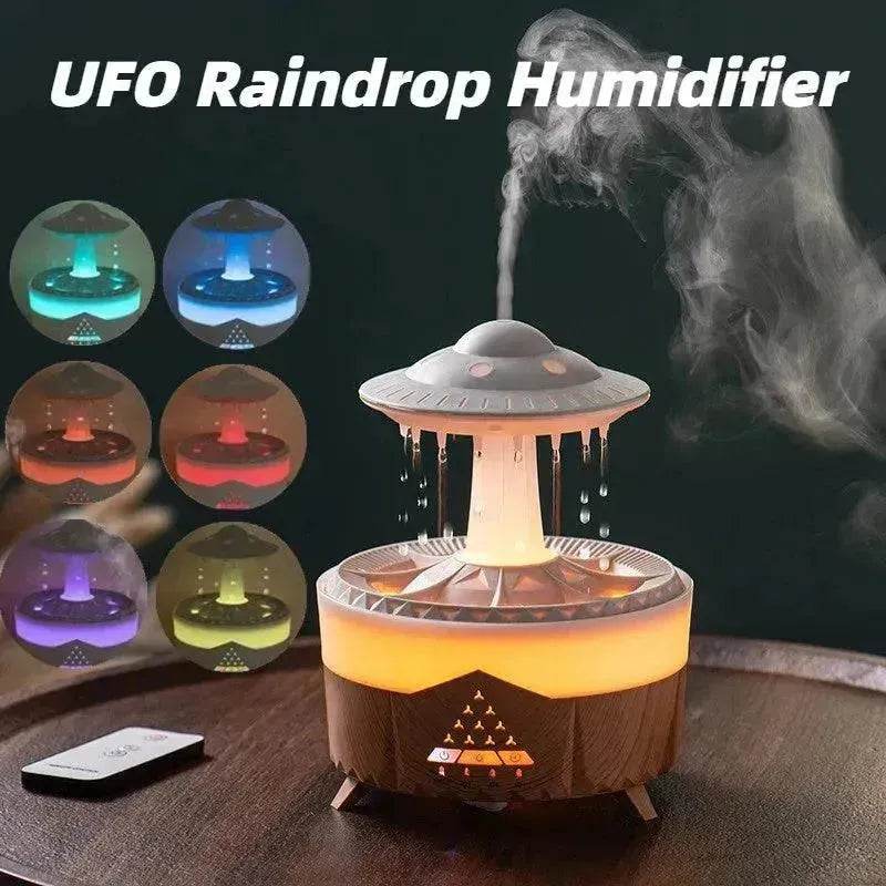 New UFO Raindrop Humidifier Water Drop Air Humidifier USB Aromatherapy Essential Oils Aroma Air Diffuser Household Mist Maker Home Decor - Velora