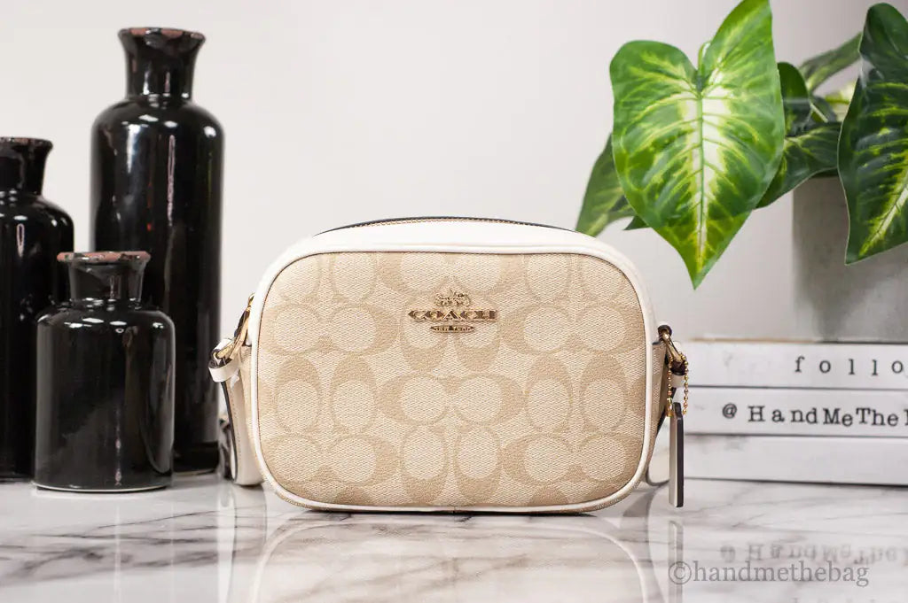 Coach Jamie Mini Coated Canvas Crossbody in Khaki/Chalk