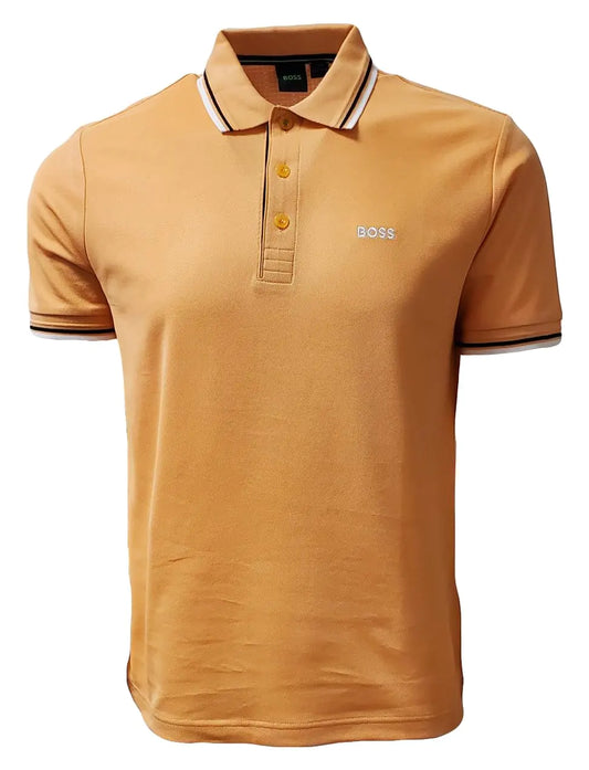 Hugo Boss Men's Pro Performance Polo with Double Striped Collar XXL Orange