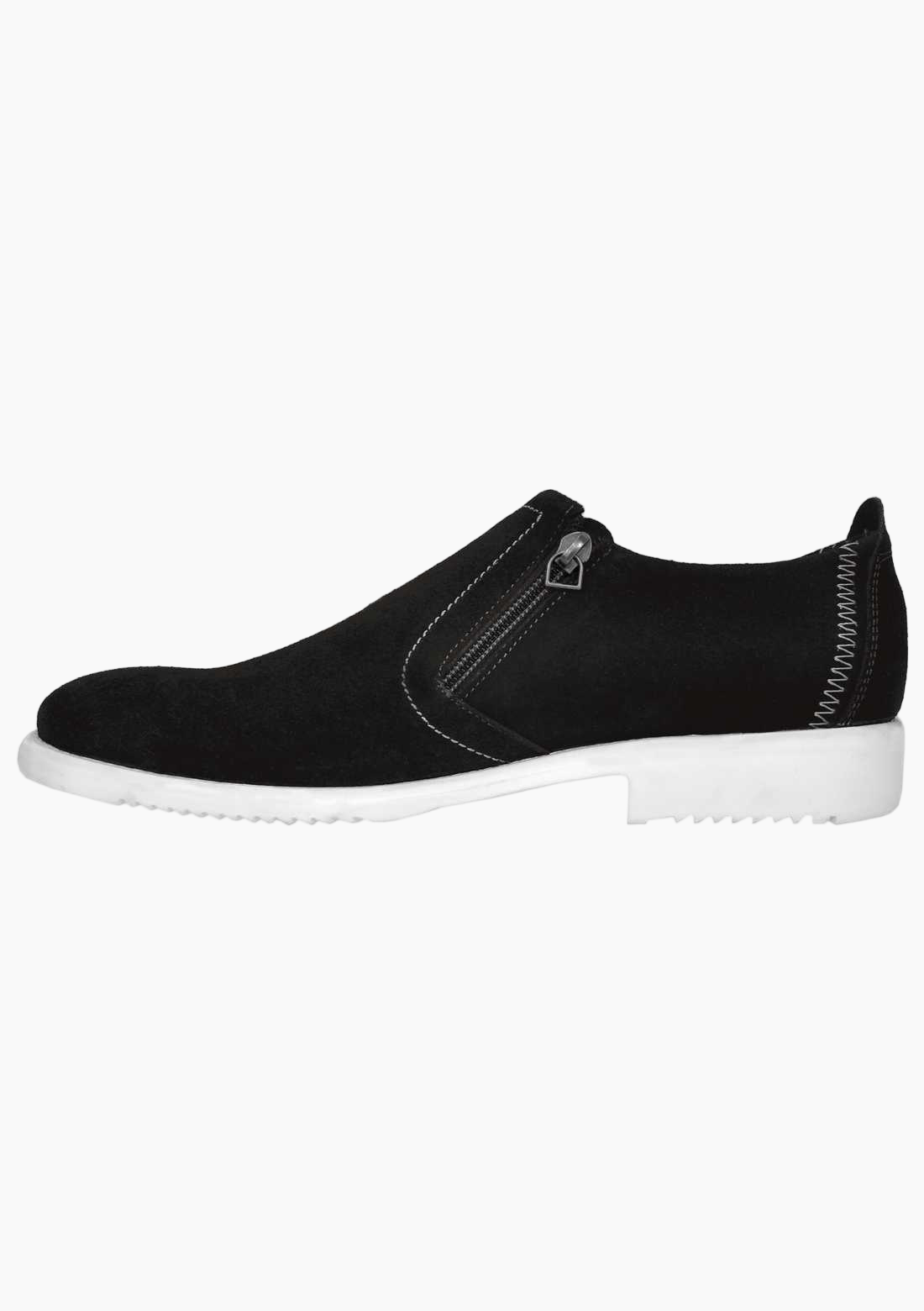 OHM Plain Toe Zip Closure Slip-on Leather Shoes - Velora