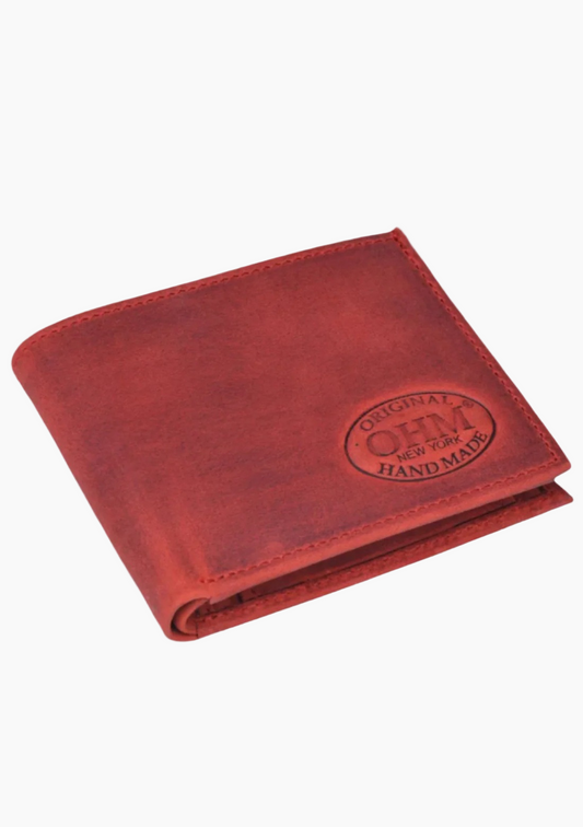 OHM Wine Color Vintage Collection Leather Wallets Coin Holder - Velora