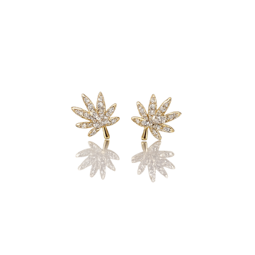 18K GOLD CANNABIS LEAF EARRING