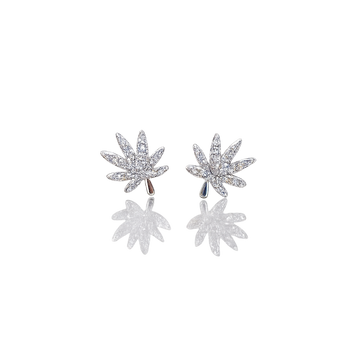 SILVER CANNABIS LEAF EARRING