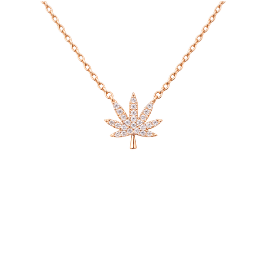 ROSE GOLD CANNABIS LEAF NECKLACE