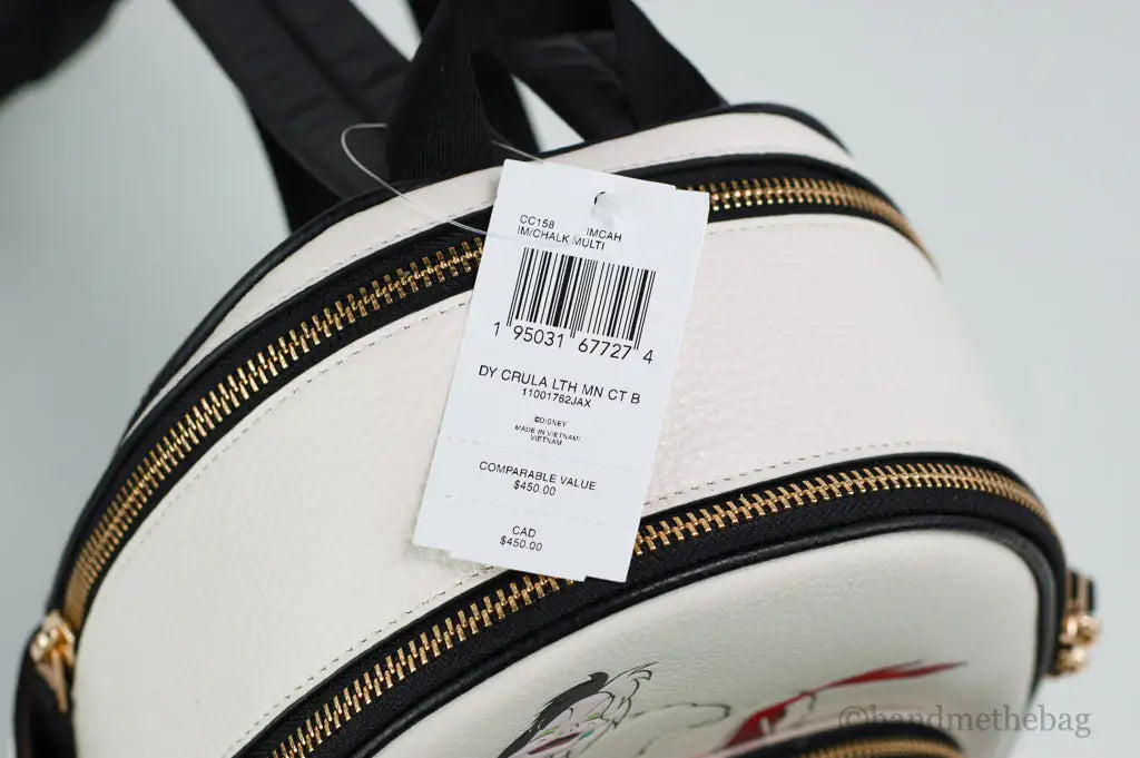 Coach X Disney Cruella Motif Mini Leather Court Backpack