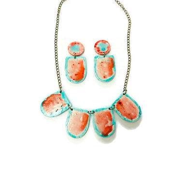 Pastel Statement Jewelry Set Handmade - Velora Luxury Fashion