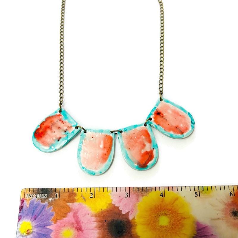 Watercolor Bib Necklace Handmade from Clay & Painted - Velora Luxury Fashion
