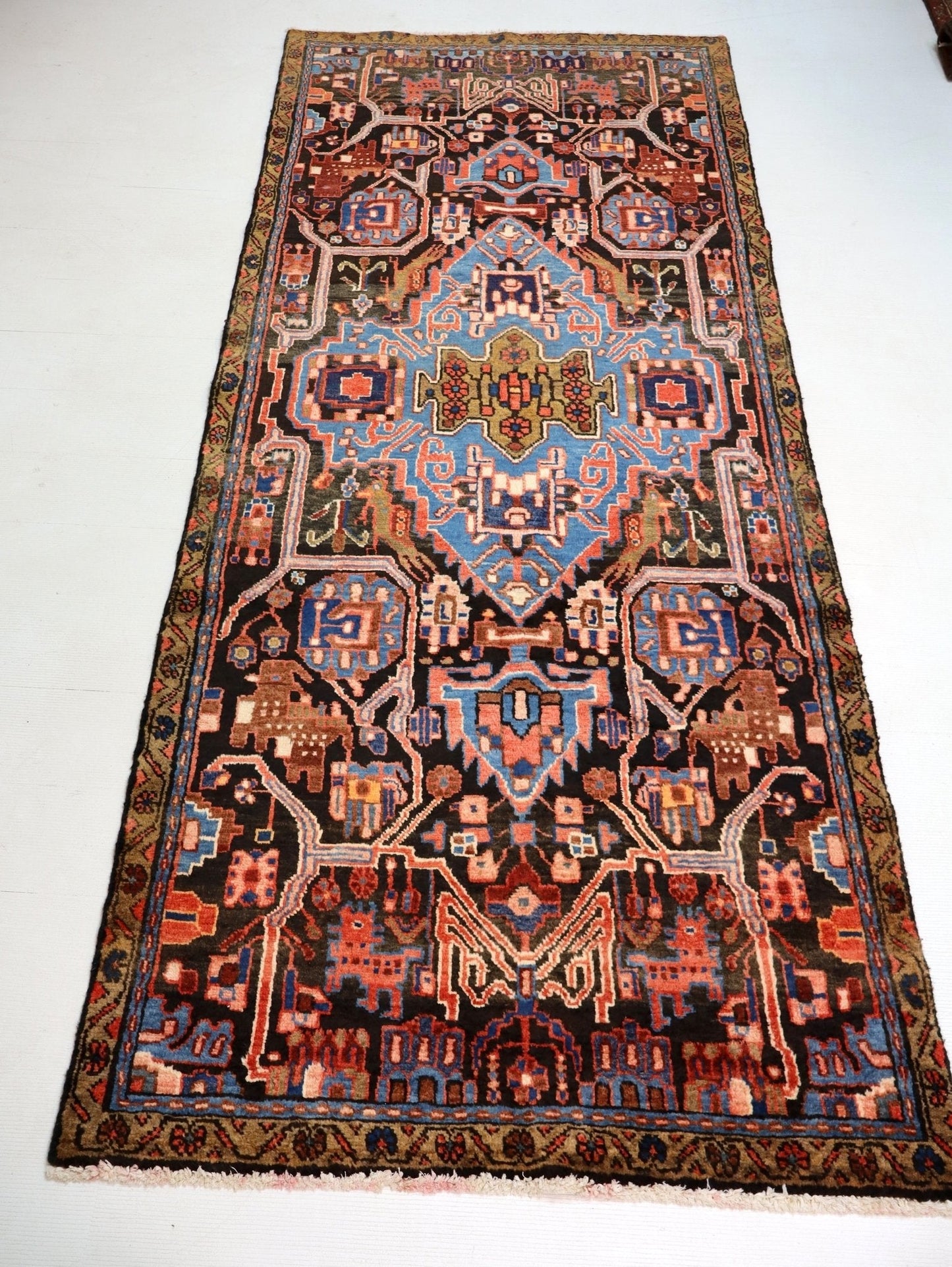 Persian Nahavand Runner Rug | 3' 5” x 8' 4" - Velora