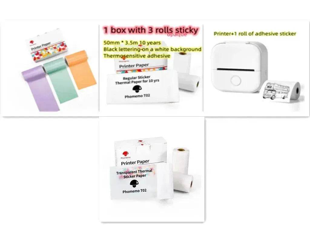 Portable Mini Thermal Label Printer Home Photo Printer Student Wrong Question Printer Bluetooth Mini Label Printer Price Tag - Velora