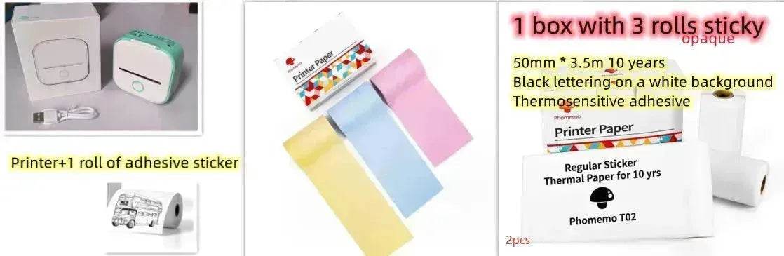 Portable Mini Thermal Label Printer Home Photo Printer Student Wrong Question Printer Bluetooth Mini Label Printer Price Tag - Velora