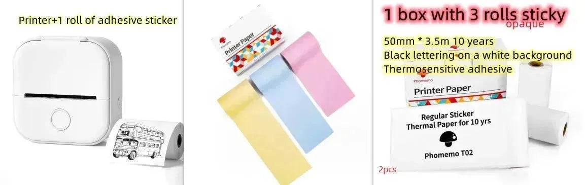 Portable Mini Thermal Label Printer Home Photo Printer Student Wrong Question Printer Bluetooth Mini Label Printer Price Tag - Velora