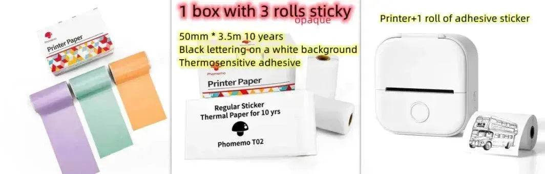 Portable Mini Thermal Label Printer Home Photo Printer Student Wrong Question Printer Bluetooth Mini Label Printer Price Tag - Velora