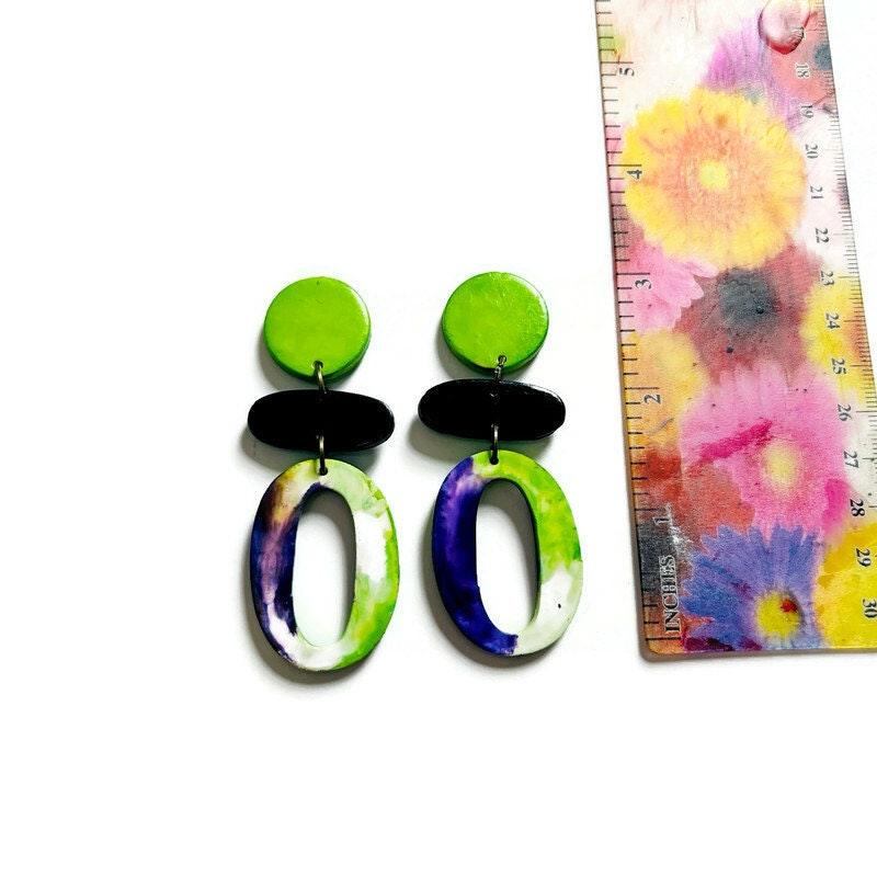 Purple & Neon Green Statement Jewelry Set - Velora Luxury Fashion