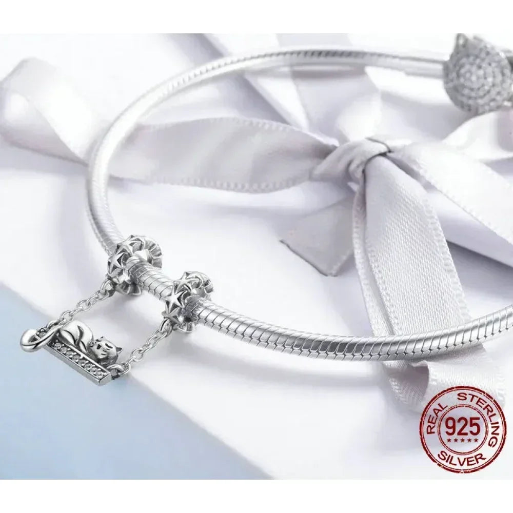 Purrfectly Celestial: Adorable Cat Star Charm (925 Silver) Itz Luxury