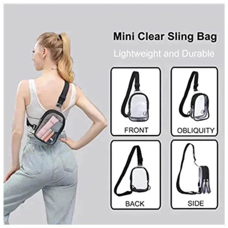 Pvc Transparent Chest Mini Travel Crossbody Waterproof Sports Bag - Velora