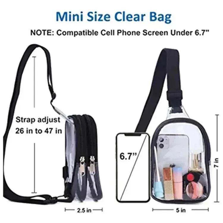 Pvc Transparent Chest Mini Travel Crossbody Waterproof Sports Bag - Velora