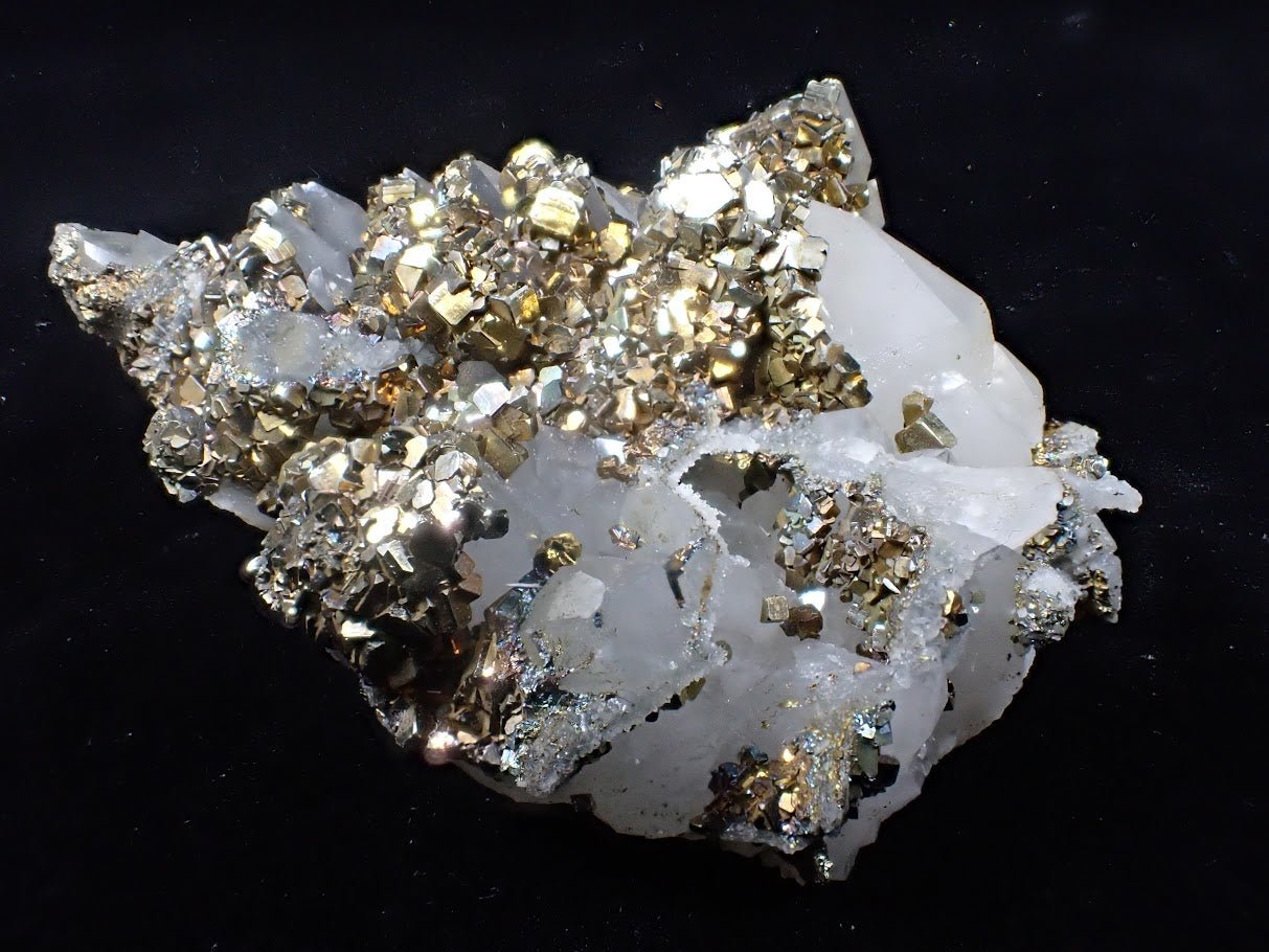 Pyrite on Quartz – Tianshan Mine, Longyan, Fujian, China