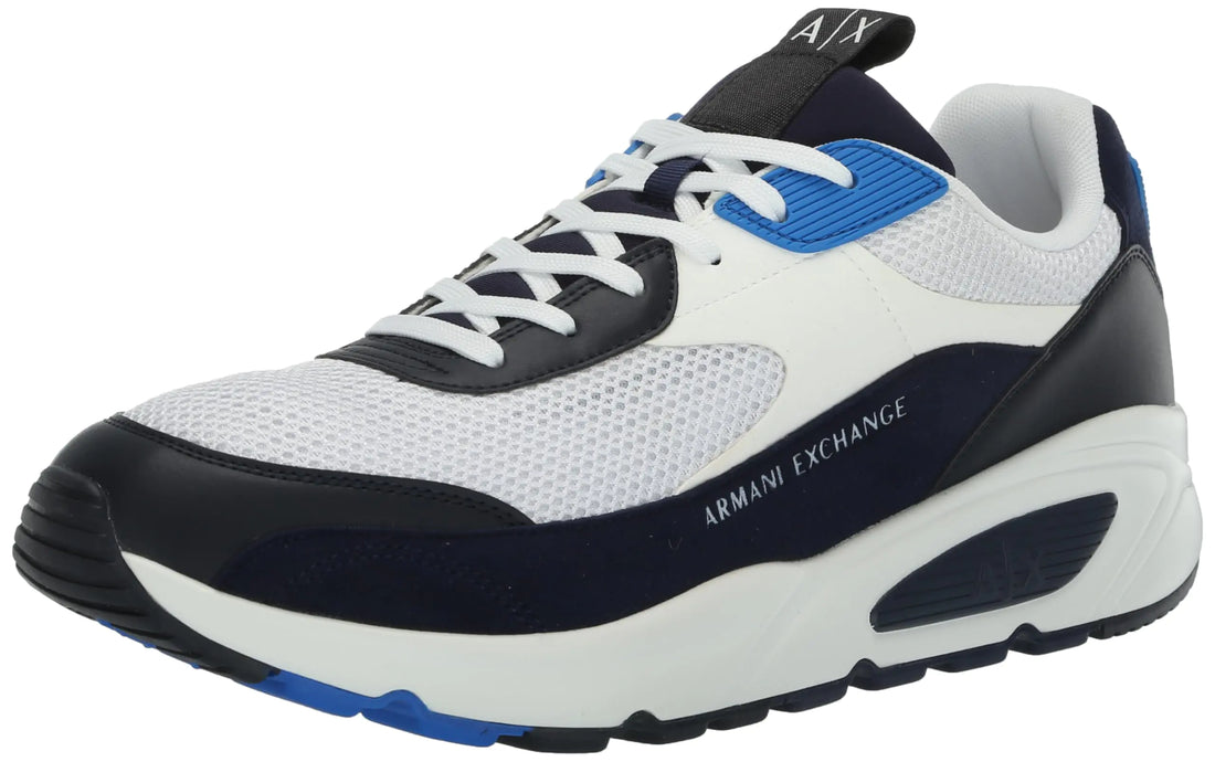 A | X ARMANI EXCHANGE Mens Bronx Chunky Sneaker Navy+NAV.Blue+OP.WHT 6
