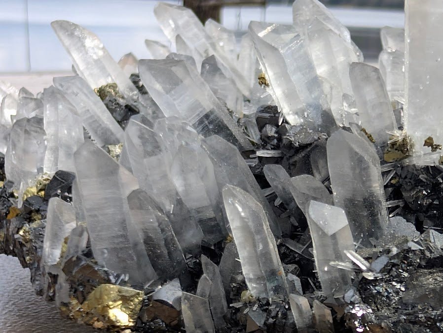 Quartz and Pyrite on Sphalerite – Krushkov Dolming, Madan, Bulgaria