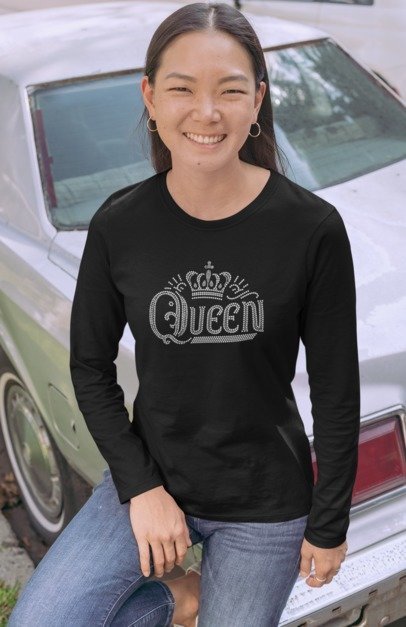 Queen Rhinestone Crown Shirt – Bling Queen Sparkle Tee | Blingdazzel