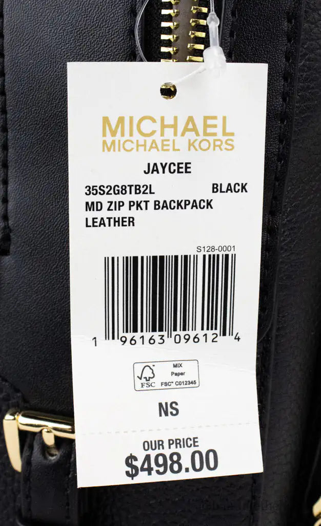 Michael Kors Jaycee Pebbled Leather Backpack Black
