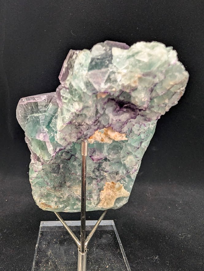 Rare De’an Fluorite Cluster – UV Reactive Green & Purple Crystal from Jiangxi, China