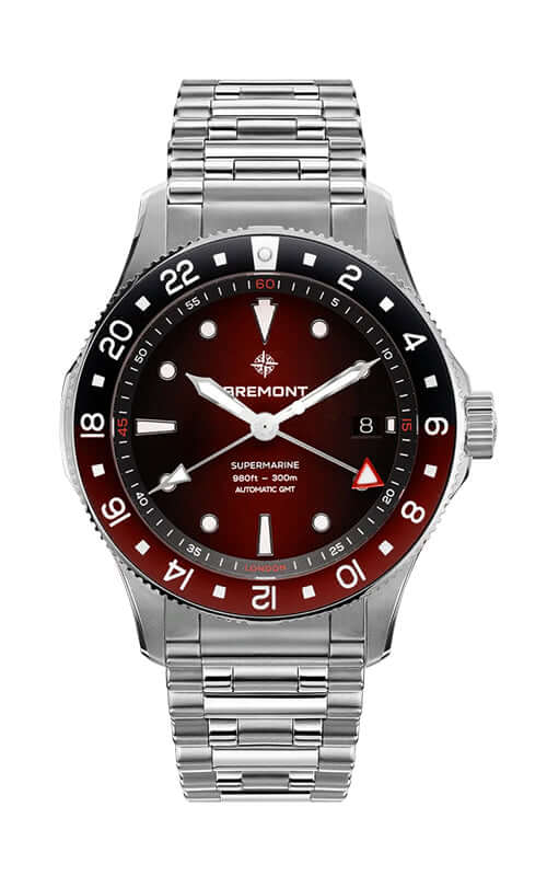 Bremont Supermarine 300M GMT, 'Ember' Red SM40-GMT-SS-RDBK-R-B - Velora