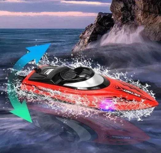Remote Control Water Summer Toys 24g Competitive Boat Light Speed 25km High Speed Speedboat - Velora