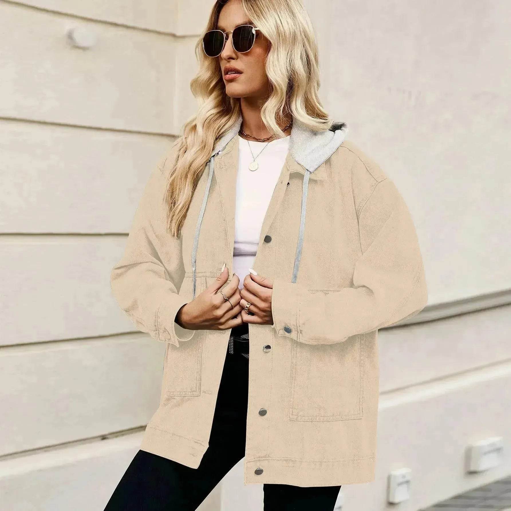 Retro Loose Denim Jacket Top For Women - Velora