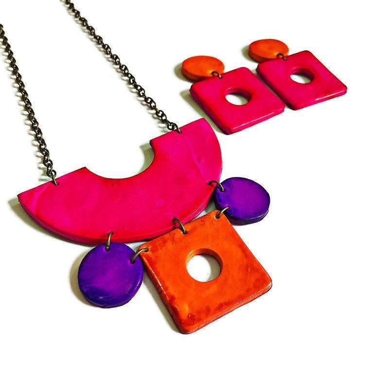 Bold Chunky Jewelry Set with Statement Necklace & Earrings - Velora Luxury Fashion